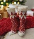 Håndstrikkede ullsokker med julenisser str. 38–39 thumbnail