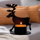 Telysholder med reinsdyrmotiv - svart, 11 cm thumbnail