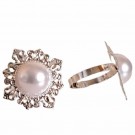 Serviettringer med hvite perler 2 pk, ø 4 cm thumbnail