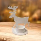 Telysholder med reinsdyrmotiv, hvit – 11 cm thumbnail