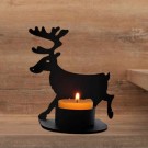 Telysholder med reinsdyrmotiv - svart, 11 cm thumbnail