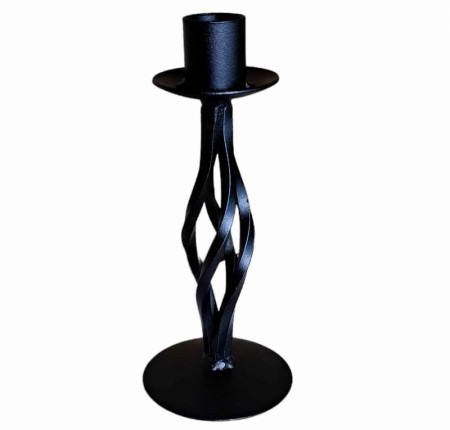 Lysestake i smijern svart 16,5 cm