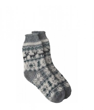 Ullsokker med reinsdyrmotiv str. 40–42, 43–45