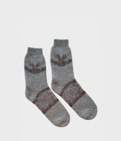 Ullsokker str. 46–48 med reinsdyrmotiv