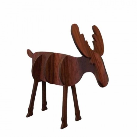Elg i tre brun 9 cm