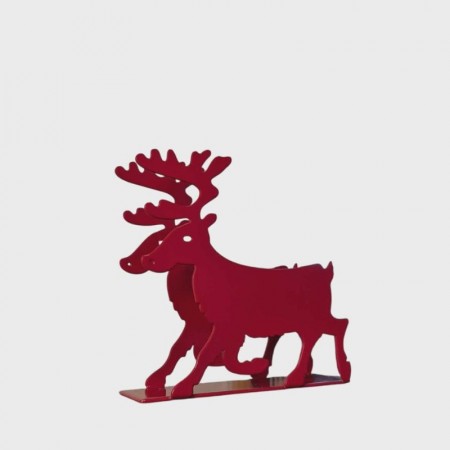 Serviettholder med reinsdyrmotiv, rød