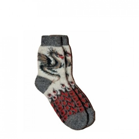 Ullsokker med drage str. 37–39