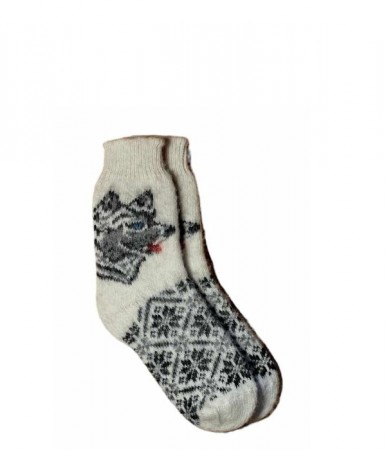 Ullsokker til herre str. 40–42, hvit og grå