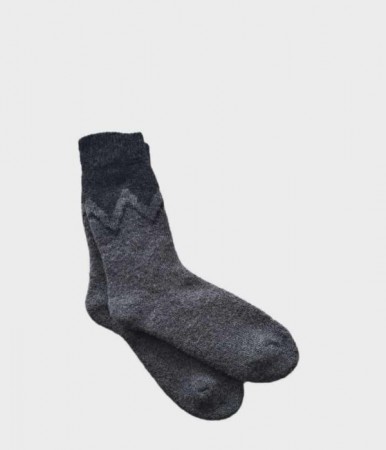 Ullsokker str. 46–48, grå og svart