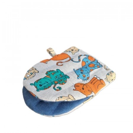 Grytevott med kattemotiv, 13×17 cm