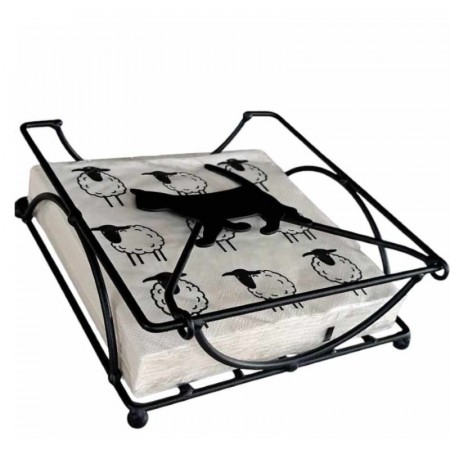 Serviettholder svart 18 × 18 cm