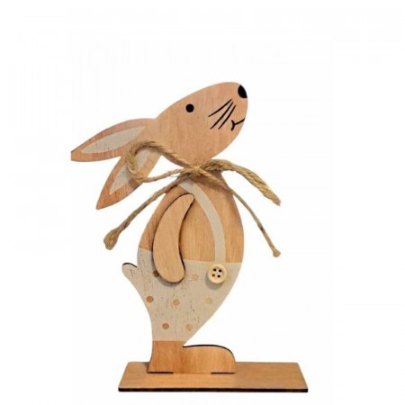 Påskehare i tre 15 cm, beige