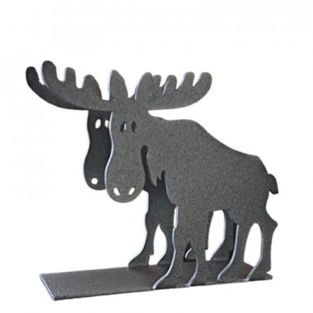 Serviettholder i smijern - elgmotiv, grå