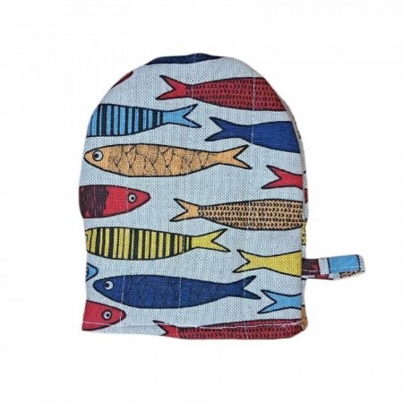 Grytevott 13×17 cm, grå og blå